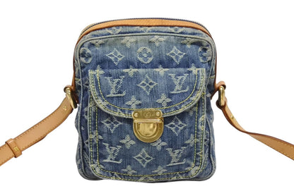 Louis Vuitton Camera Bag Monogram Denim Indigo Blue Gold — view 2