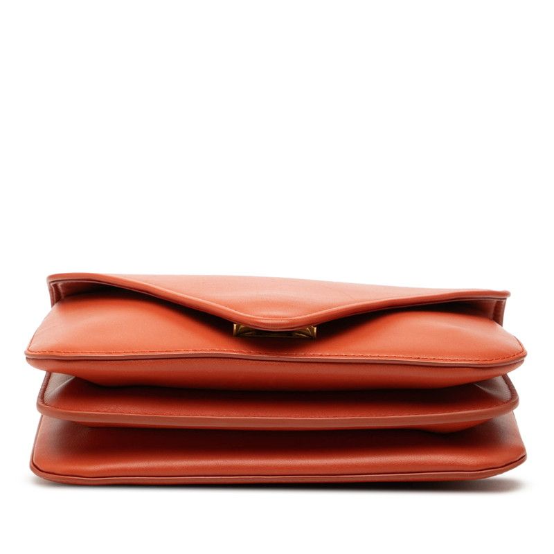 BOTTEGA VENETA Mount Chain Handbag Shoulder Bag 2WAY Orange Leather Ladies