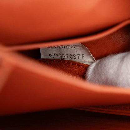 BOTTEGA VENETA Mount Chain Handbag Shoulder Bag 2WAY Orange Leather Ladies
