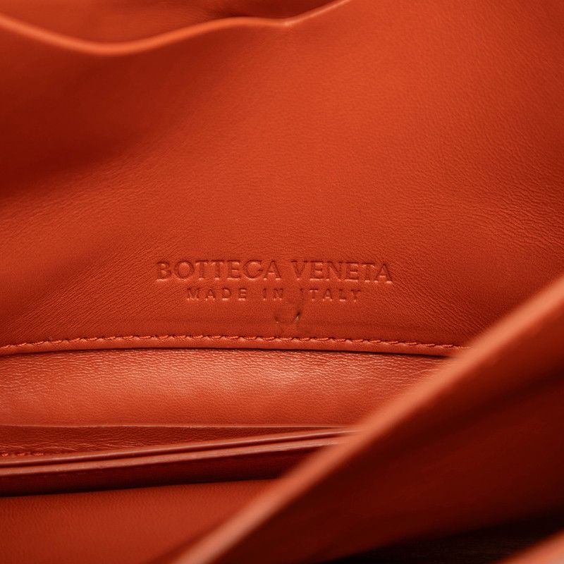 BOTTEGA VENETA Mount Chain Handbag Shoulder Bag 2WAY Orange Leather Ladies