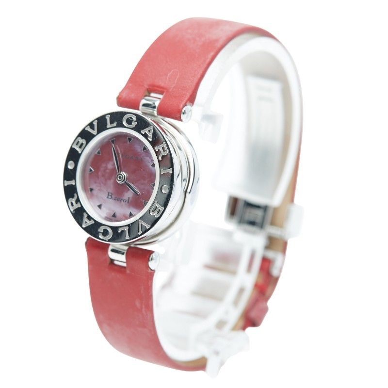 BVLGARI BVLGARI B-zero One Red Shell Bz22s Silver Red Stainless Steel Ladies
