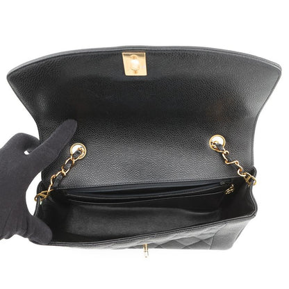 Chanel Chain Shoulder Bag Quilted 25 CC Logo Diana Caviar Leather