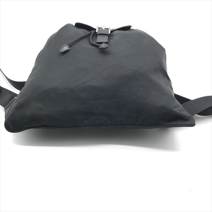 Prada Triangle Logo Nylon Tessuto Backpack Pack Black