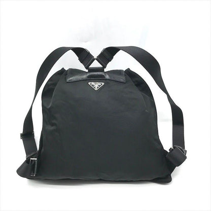 Prada Triangle Logo Nylon Tessuto Backpack Pack Black