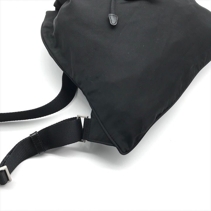 Prada Triangle Logo Nylon Tessuto Backpack Pack Black