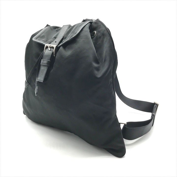 Prada Triangle Logo Nylon Tessuto Backpack Pack Black