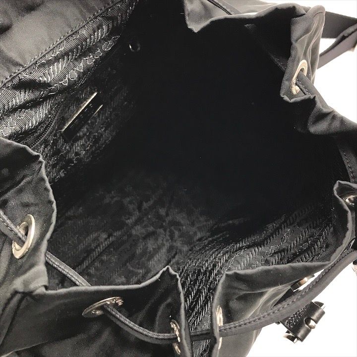 Prada Triangle Logo Nylon Tessuto Backpack Pack Black