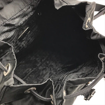 Prada Triangle Logo Nylon Tessuto Backpack Pack Black