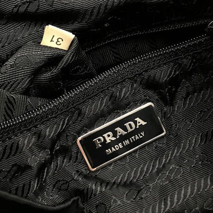 Prada Triangle Logo Nylon Tessuto Backpack Pack Black