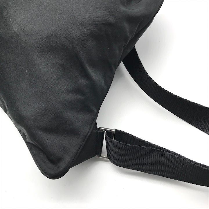 Prada Triangle Logo Nylon Tessuto Backpack Pack Black