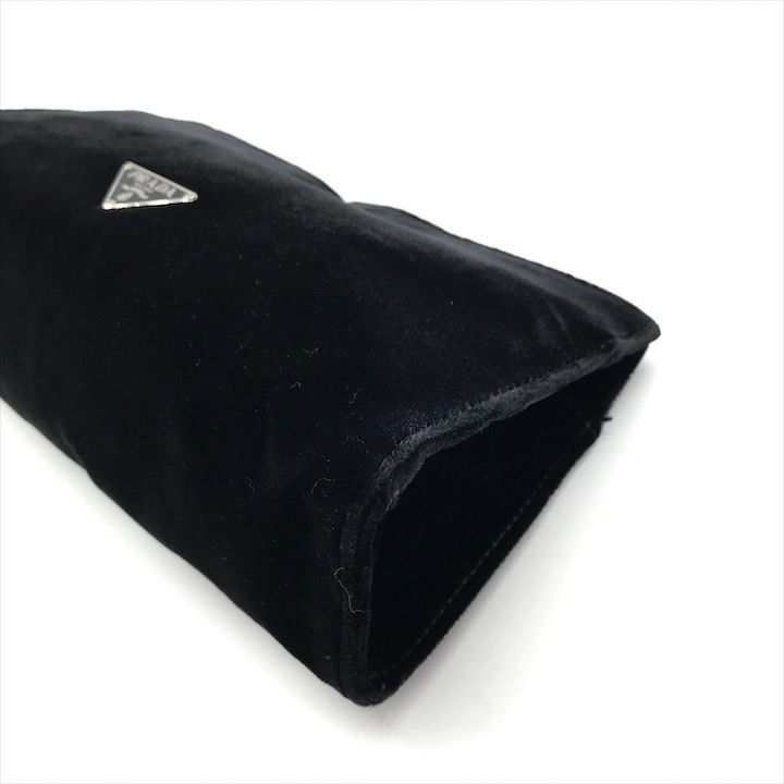 Prada Velour Pouch Black Clutch