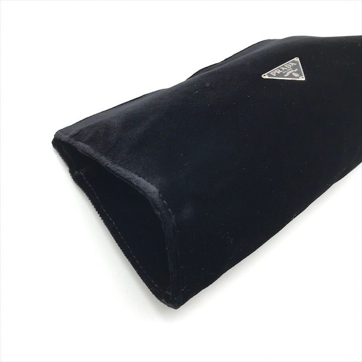 Prada Velour Pouch Black Clutch