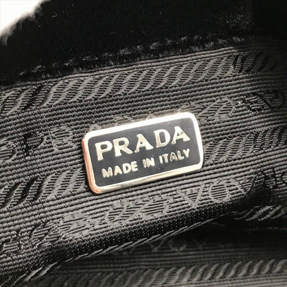 Prada Velour Pouch Black Clutch