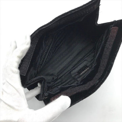 Prada Velour Pouch Black Clutch