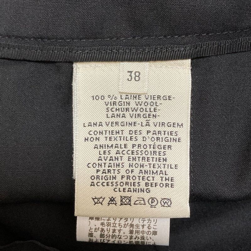 HERMES Chaine D'ancre Hardware Wool Skirt Size 38 Black Women's Used