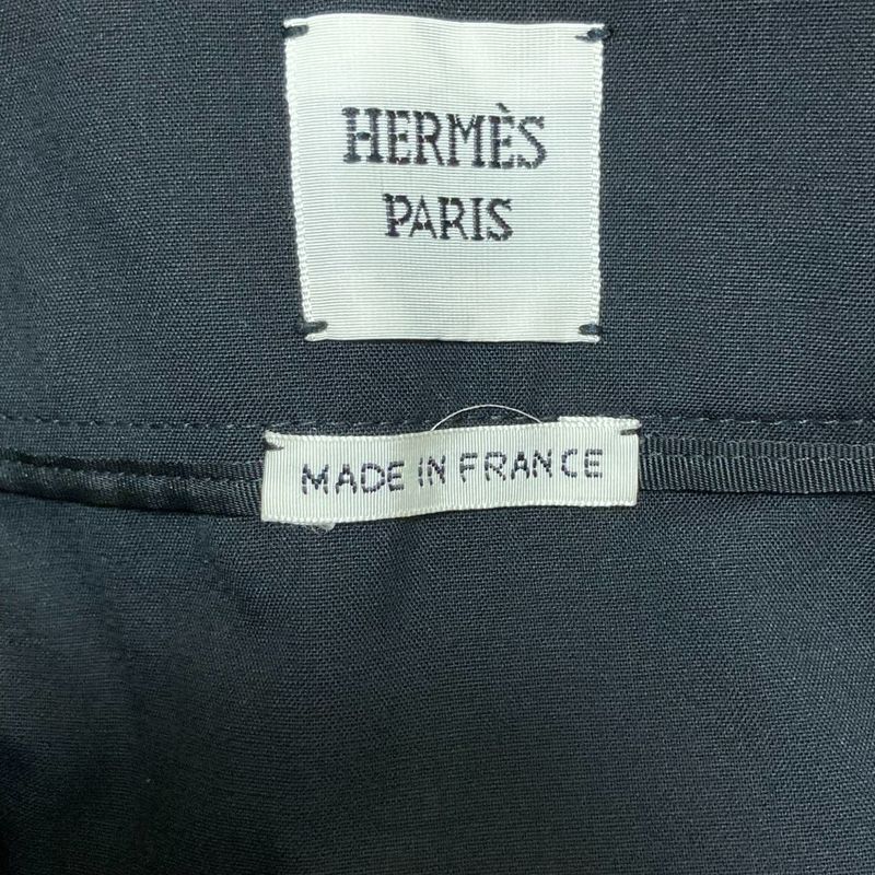 HERMES Chaine D'ancre Hardware Wool Skirt Size 38 Black Women's Used