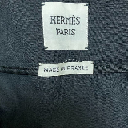 HERMES Chaine D'ancre Hardware Wool Skirt Size 38 Black Women's Used