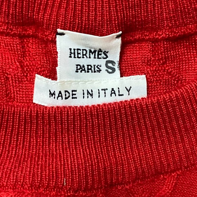 HERMES Chaine D'ancre Jacquard Cashmere Sleeveless Knit Sweater Vest Size 38