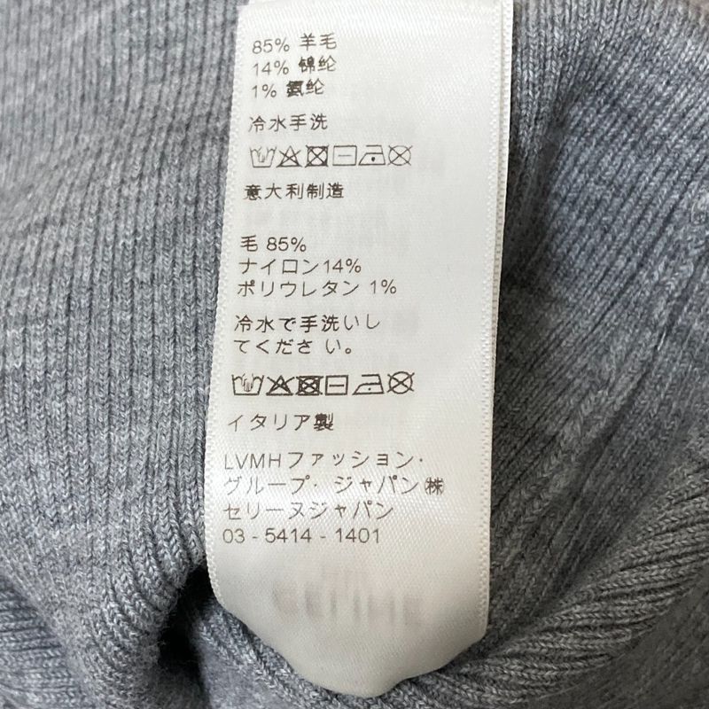 CELINE Rib Knit Cropped Cardigan 2a67s2337p Size S Gray Ladies Used