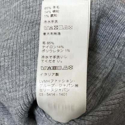 CELINE Rib Knit Cropped Cardigan 2a67s2337p Size S Gray Ladies Used