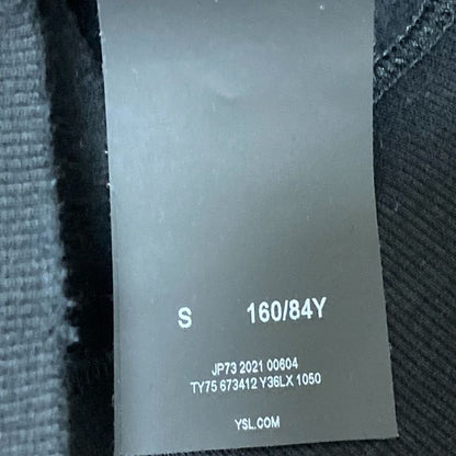 Saint Laurent Paris University Print Sweat Parka - 673412 Size S Black Men's
