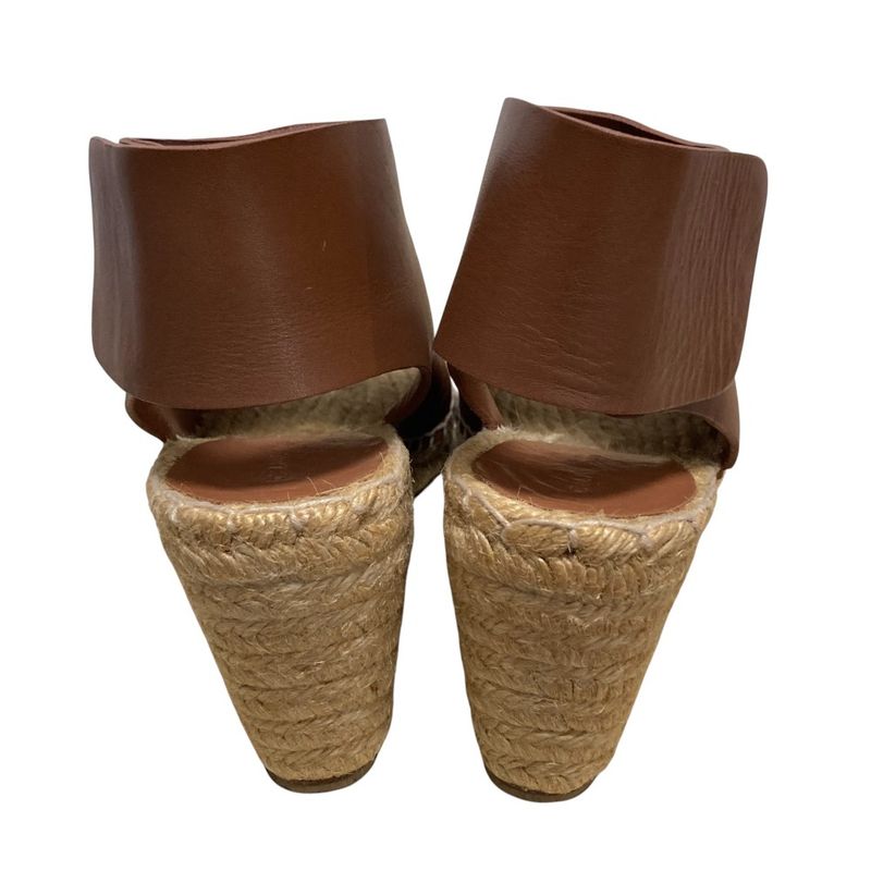 CELINE Fibie Period Espadrilles Open Toe Leather Sandals Size 35 Approx 22cm
