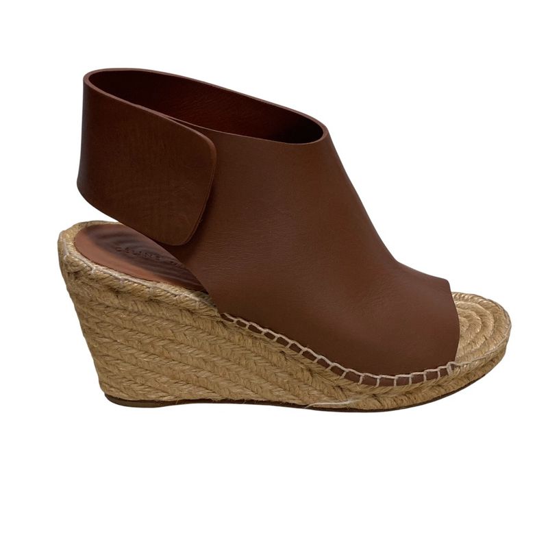 CELINE Fibie Period Espadrilles Open Toe Leather Sandals Size 35 Approx 22cm