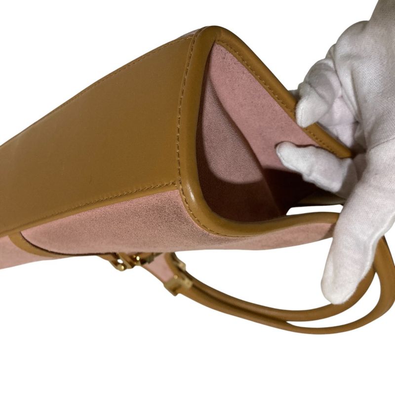 GUCCI Suede One Shoulder Bag 002 1068 Pink Ladies Used