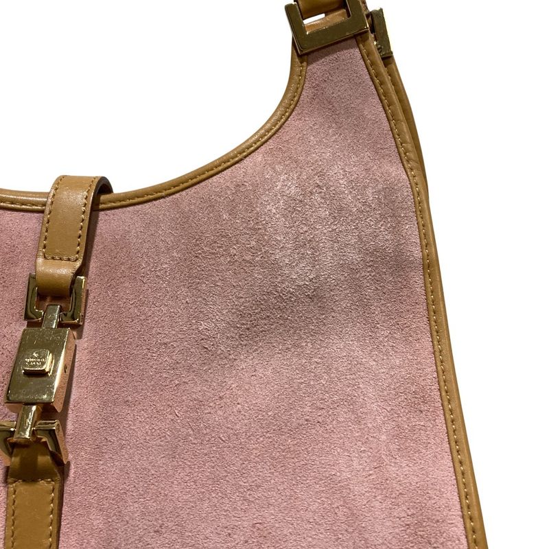 GUCCI Suede One Shoulder Bag 002 1068 Pink Ladies Used