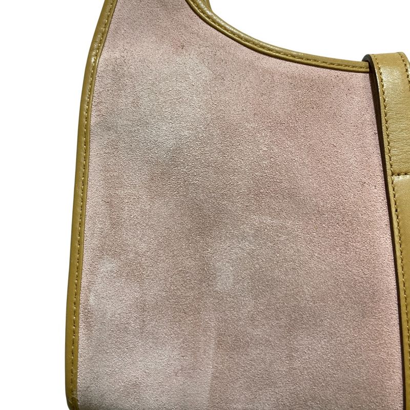 GUCCI Suede One Shoulder Bag 002 1068 Pink Ladies Used