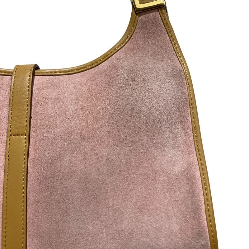 GUCCI Suede One Shoulder Bag 002 1068 Pink Ladies Used