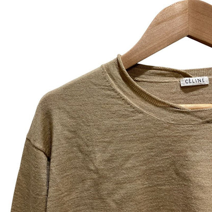 CELINE Phoebe Period Wool Silk Knit Cut And Sew - L Size Beige Ladies Used