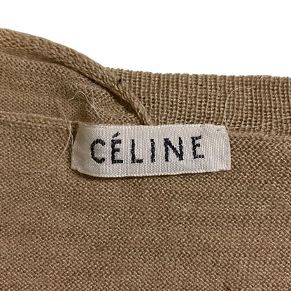 CELINE Phoebe Period Wool Silk Knit Cut And Sew - L Size Beige Ladies Used