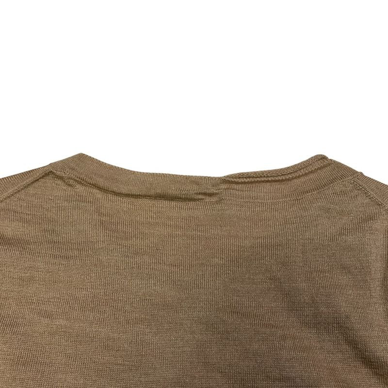 CELINE Phoebe Period Wool Silk Knit Cut And Sew - L Size Beige Ladies Used