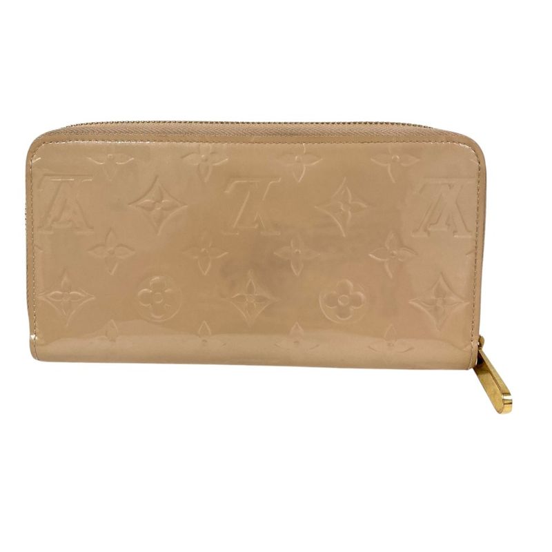 Louis Vuitton Monogram Vernis Zippy Wallet Long Wallet M61380 Beige Ladies Used