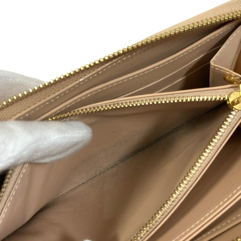 Louis Vuitton Monogram Vernis Zippy Wallet Long Wallet M61380 Beige Ladies Used