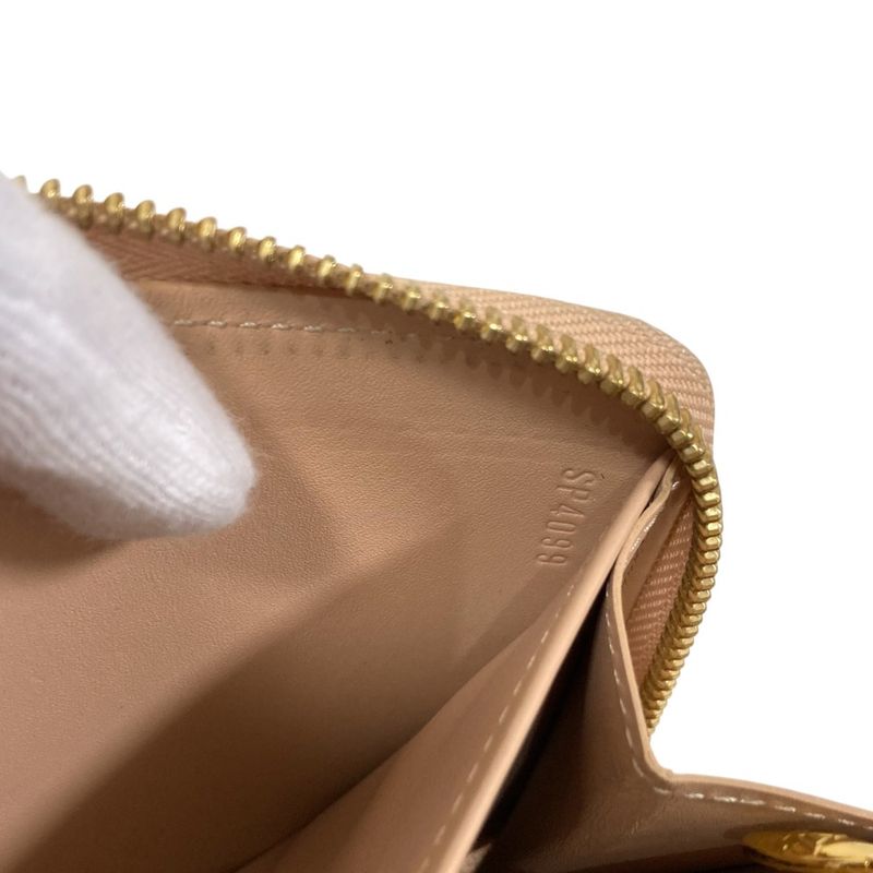 Louis Vuitton Monogram Vernis Zippy Wallet Long Wallet M61380 Beige Ladies Used