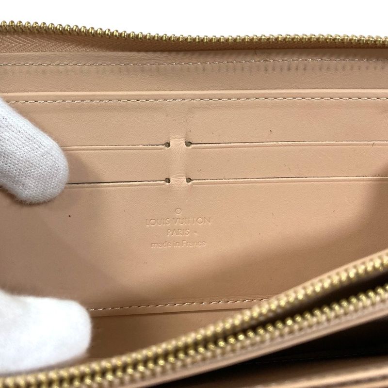 Louis Vuitton Monogram Vernis Zippy Wallet Long Wallet M61380 Beige Ladies Used