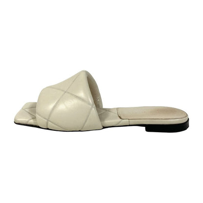 BOTTEGA VENETA Lido Square Toe Flat Sandals 35 Approx 22cm Off White