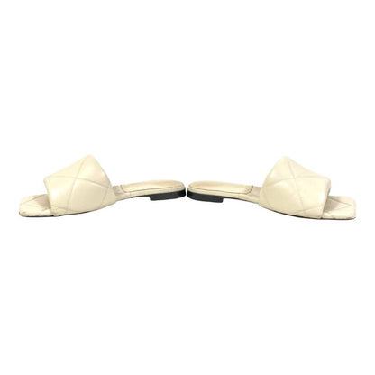 BOTTEGA VENETA Lido Square Toe Flat Sandals 35 Approx 22cm Off White