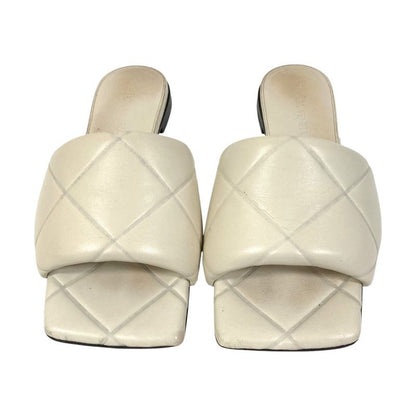 BOTTEGA VENETA Lido Square Toe Flat Sandals 35 Approx 22cm Off White