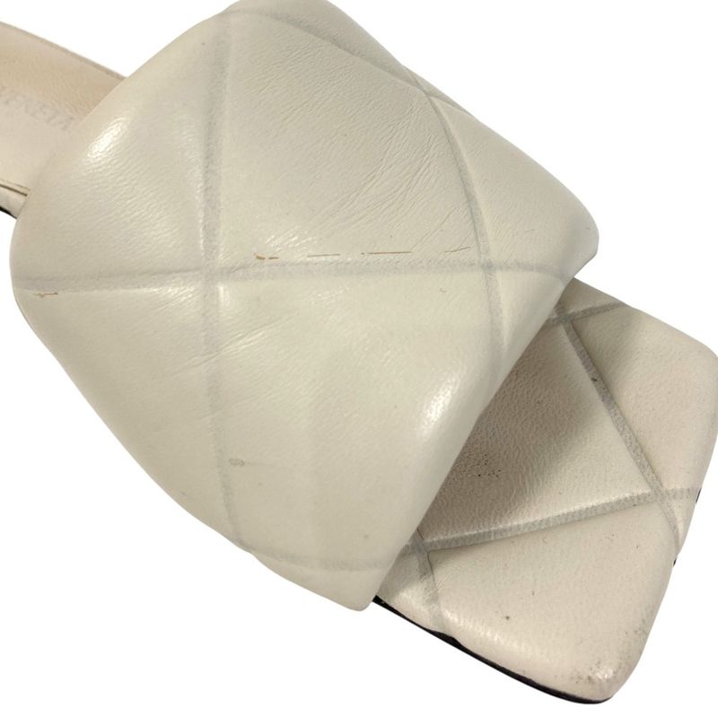 BOTTEGA VENETA Lido Square Toe Flat Sandals 35 Approx 22cm Off White