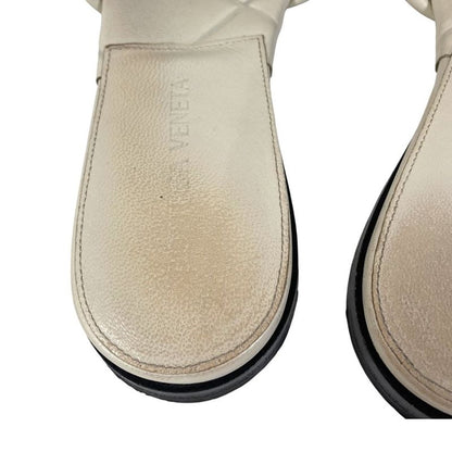 BOTTEGA VENETA Lido Square Toe Flat Sandals 35 Approx 22cm Off White