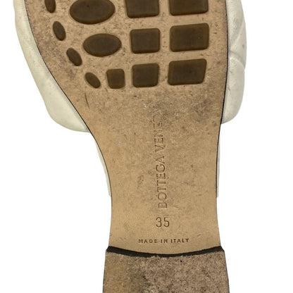 BOTTEGA VENETA Lido Square Toe Flat Sandals 35 Approx 22cm Off White