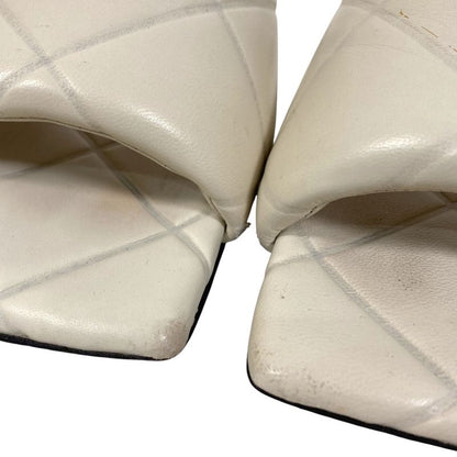 BOTTEGA VENETA Lido Square Toe Flat Sandals 35 Approx 22cm Off White