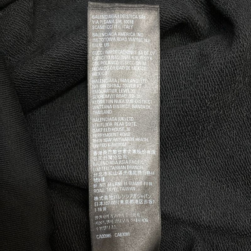 BALENCIAGA BB Logo Rhinestone Hoodie Parka 578135 M Size Black Men's Women's