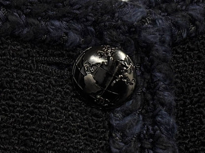 Chanel Tweed Jacket Sailor Color CC Logo Black White 36 — view 5