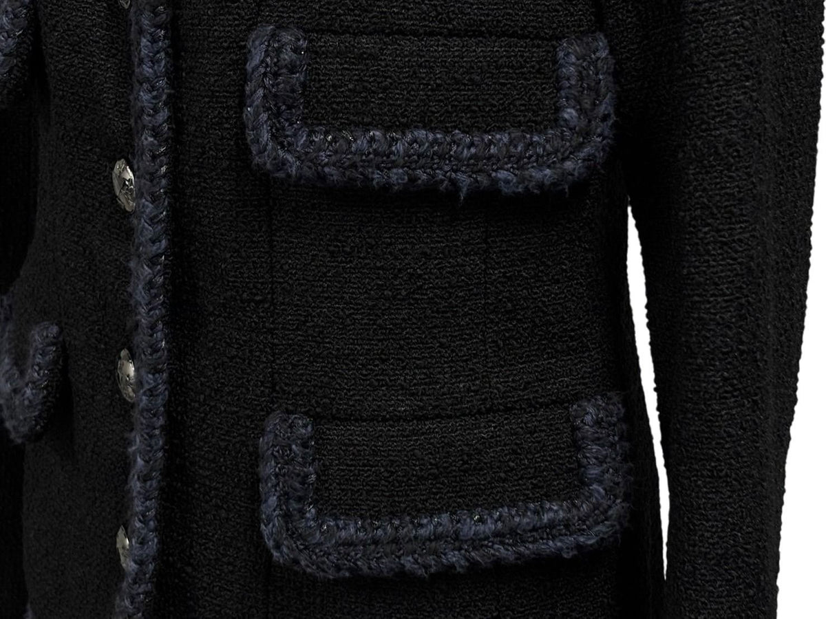 Chanel Tweed Jacket Sailor Color CC Logo Black White 36 — view 6