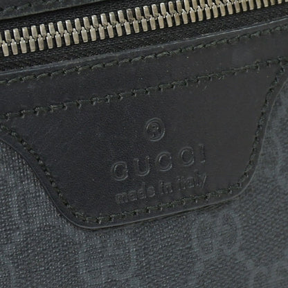 Gucci GG Supreme Shoulder Bag Black Canvas Silver — view 6