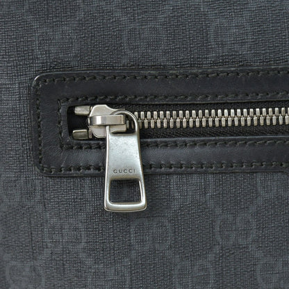 Gucci GG Supreme Shoulder Bag Black Canvas Silver — view 8